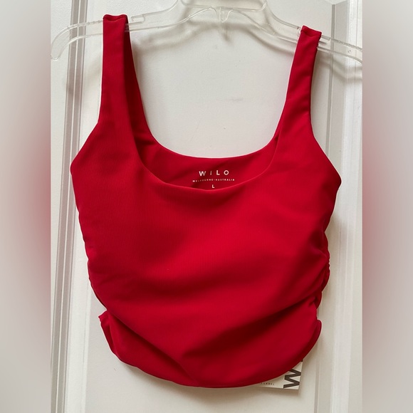 Wilo NWT Ruched Tank with Padded Shelf Bra - Picture 1 of 7